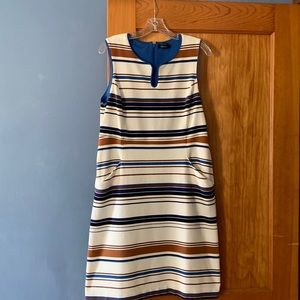 Lands’ End sleeveless striped sheath dress